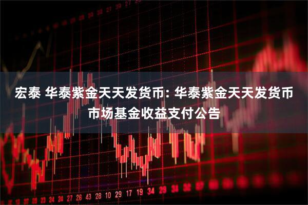 宏泰 华泰紫金天天发货币: 华泰紫金天天发货币市场基金收益支付公告