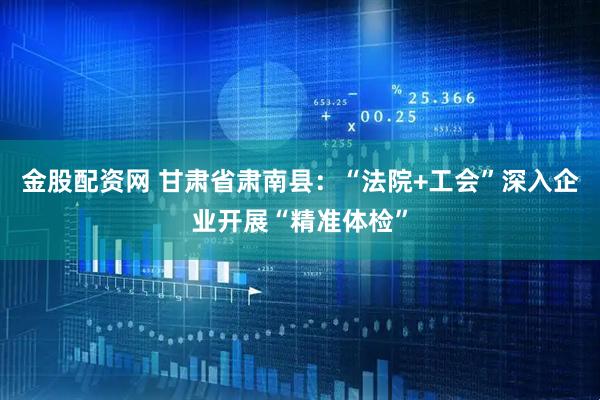 金股配资网 甘肃省肃南县：“法院+工会”深入企业开展“精准体检”