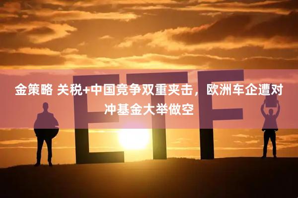 金策略 关税+中国竞争双重夹击，欧洲车企遭对冲基金大举做空